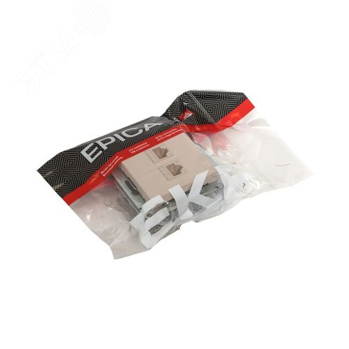 Механизм розетки RJ45 (cat5) кремовый Эпика EKF