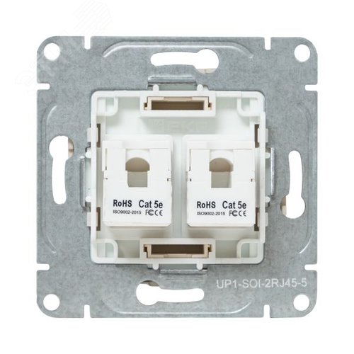 Механизм розетки RJ45 (cat5) кремовый Эпика EKF