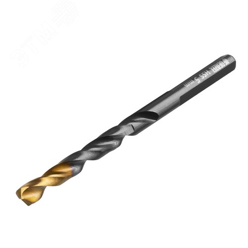 Сверло по металлу, 5 мм, HSS-Tin, Golden Tip, 10 шт.