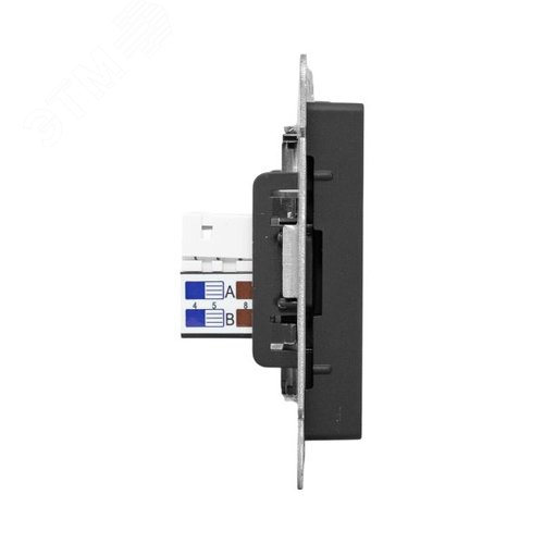 Механизм розетки HDMI+RJ45 cat5 чёрный Эпика EKF