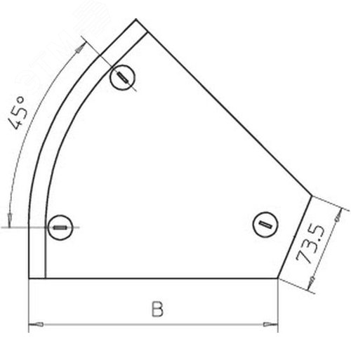 Крышка угловой секции 45°, B=100 мм, FS (DFB 45 100 FS)