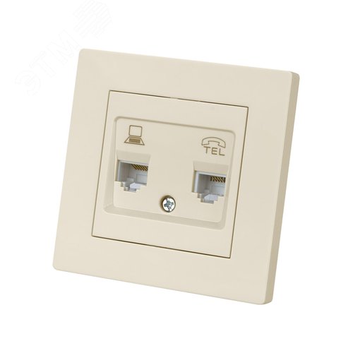 Розетка телефонная RJ11 + компьютерная RJ45 сл. кость Сенеж