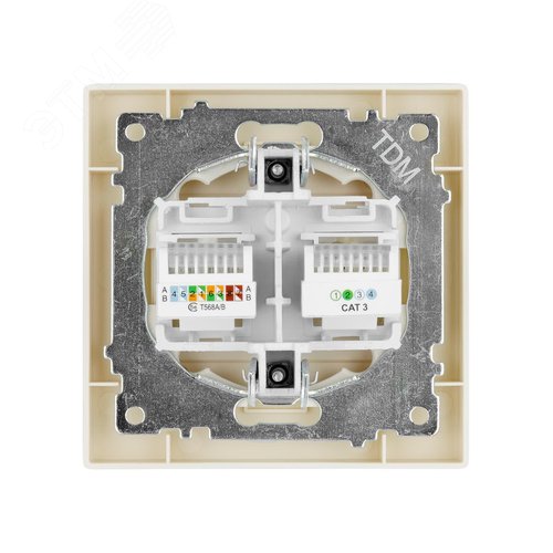 Розетка телефонная RJ11 + компьютерная RJ45 сл. кость Сенеж