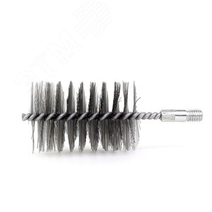 Щетка ерш Д63х100х160 сталь 0,35, посадка 1/2'' резьба BSW очистка котлов теплообменников дымоходов