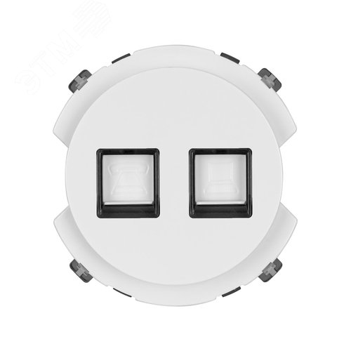 Розетка телефонная RJ11 + компьютерная RJ45 белая Байкал TDM