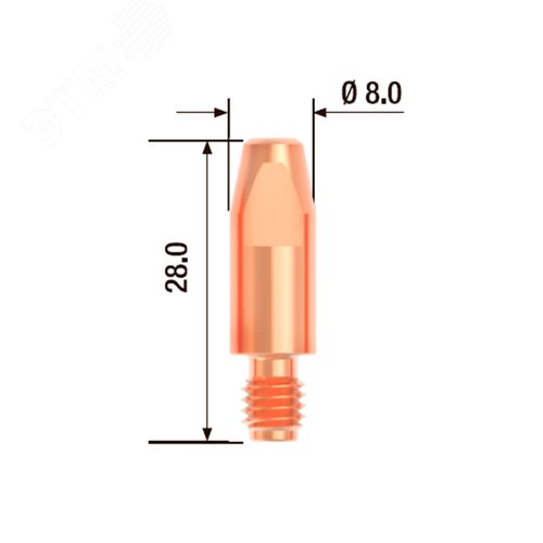 Контактный наконечник M6х28 мм ECU D=1.0 мм (10 шт.)