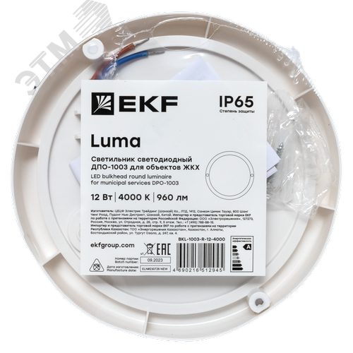 Светильник светодиодный ЖКХ круг ДПО-1003 12Вт 6500K IP65 LUMA