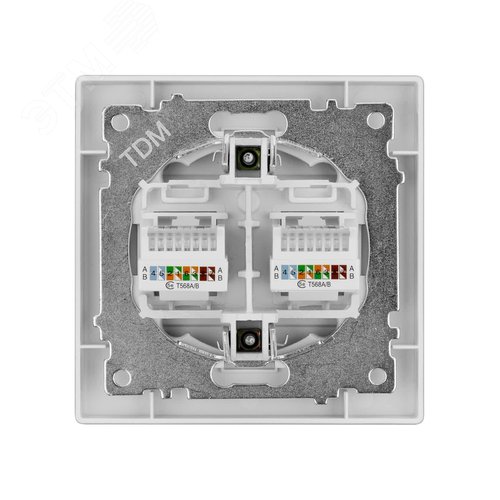 Розетка компьютерная двойная RJ45 серебр. металлик Сенеж