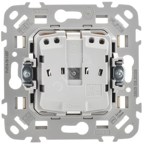 FLITE Розетка с заземлением без защитных шторок безвинтовое крепление 16А РС11-1-ФлН навахо