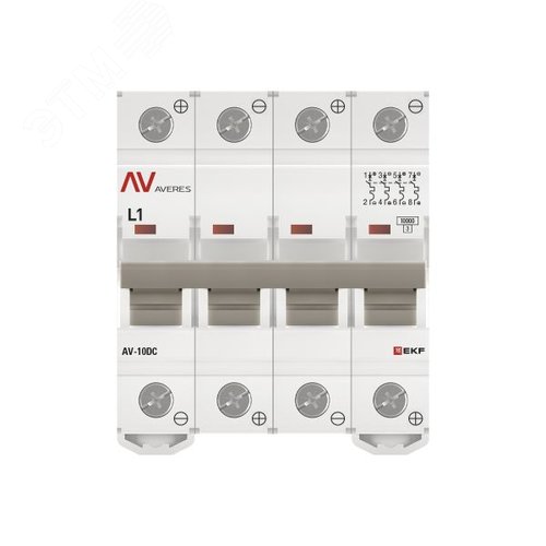 Выключатель автоматический AV-10 DC 4P 1A (L) 10kA EKF AVERES