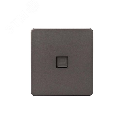 Розетка ROUND компьютерная RJ45 кат6 скрытой установки механизм титан