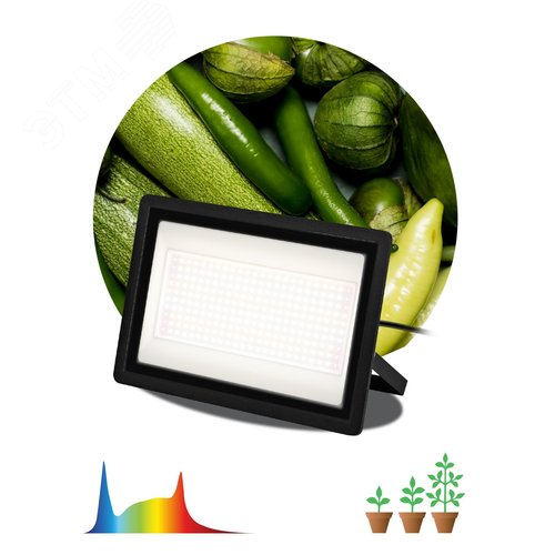 Фитопрожектор для растений светодиодный FITO-200W-Ra90-LED полного спектра, профессиональный 200 Вт