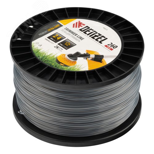 Леска для триммера двухкомпонентная звезда, 2,4мм х 260м, на DIN катушке EXTRA CORD