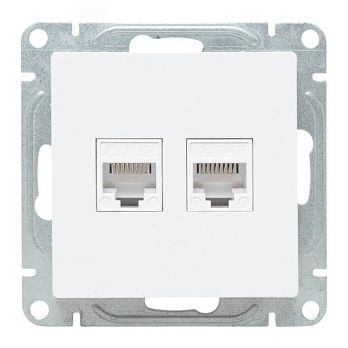 Эпика Механизм розетки RJ45 - 2шт (cat5) белый EKF