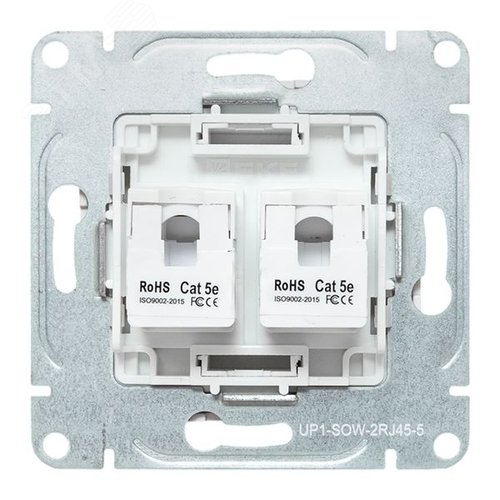 Эпика Механизм розетки RJ45 - 2шт (cat5) белый EKF