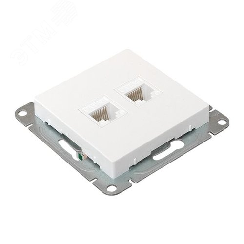 Эпика Механизм розетки RJ45 - 2шт (cat5) белый EKF