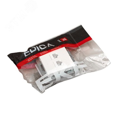 Эпика Механизм розетки RJ45 - 2шт (cat5) белый EKF