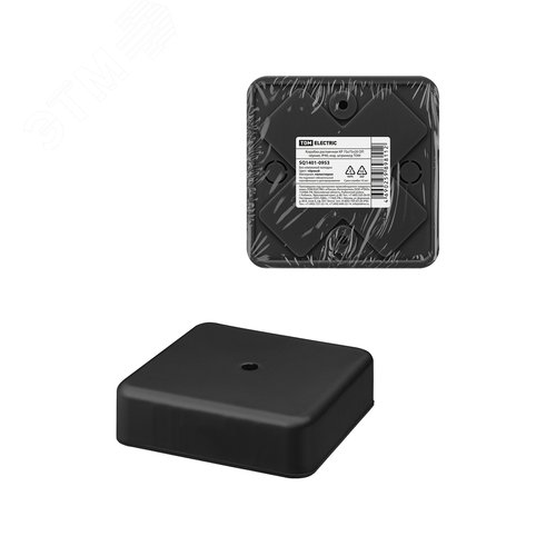 Коробка распаячная КР 75х75х20 ОП черная. IP40.TDM