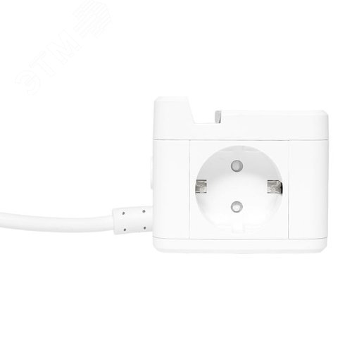 Удлинитель куб 2 гнезда 1USB + 2 Type C с быстрой зарядкой, подставкой под телефон и ночником 1, 3 метра 1 мм2