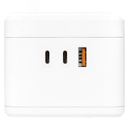 Удлинитель куб 2 гнезда 1USB + 2 Type C с быстрой зарядкой, подставкой под телефон и ночником 1, 3 метра 1 мм2