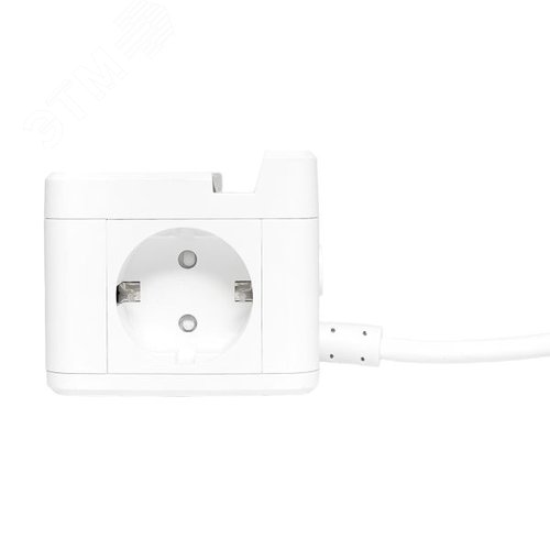 Удлинитель куб 2 гнезда 1USB + 2 Type C с быстрой зарядкой, подставкой под телефон и ночником 1, 3 метра 1 мм2