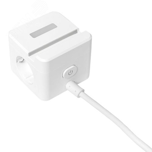 Удлинитель куб 2 гнезда 1USB + 2 Type C с быстрой зарядкой, подставкой под телефон и ночником 1, 3 метра 1 мм2