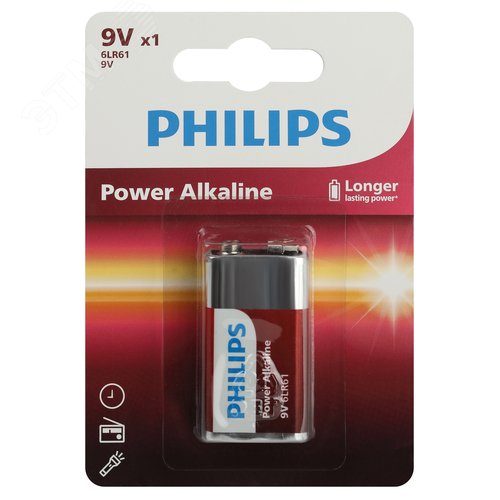 Элемент питания 6LR61P1B/51 крона алкалиновая 9V 1 шт. 6LR61/9V-1BL Power