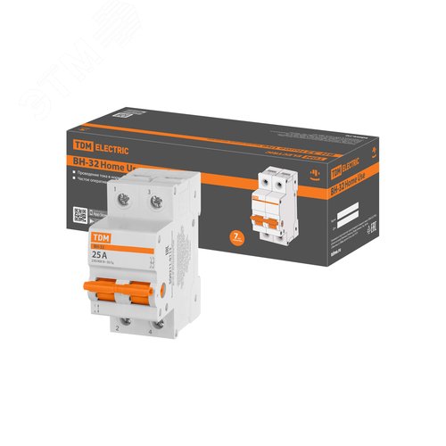 Выключатель нагрузки (мини-рубильник) ВН-32 2P 25A Home Use TDM