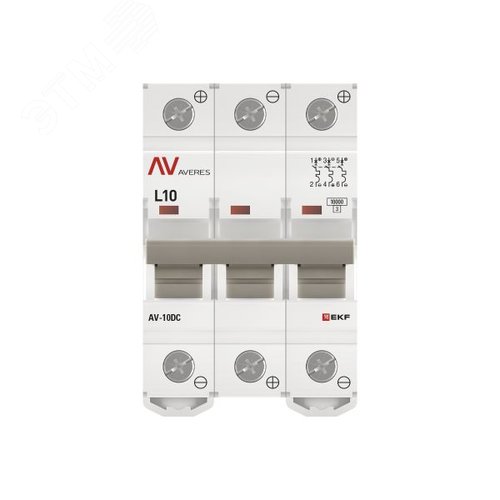 Выключатель автоматический AV-10 DC 3P 10A (L) 10kA AVERES