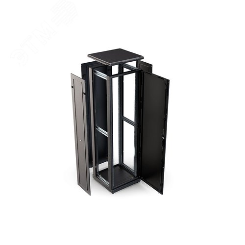 Шкаф телекоммуникационный напольный 42U 600x1000 ШТ-НП-М-42U-600-1000-М-Ч, передняя дверь металл, черный
