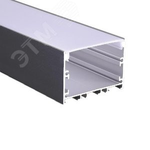 Профиль для светодиодной ленты PAL 5035-BLACK (комплект) накладной 2 м анод.с подвесом