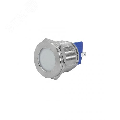 Индикаторная лампа GQ22T-D/L/W/220V/S, белая, металл. корпус, светодиодная матрица d=22мм, 220В AC/DC (ЭТ)