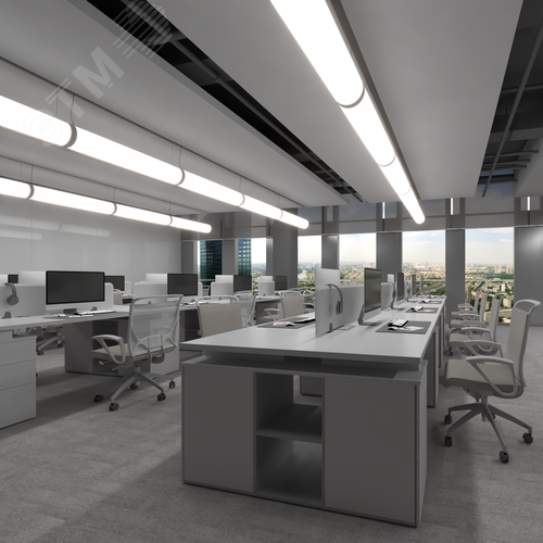 Светильник светодиодный RVE-PLSD120-1940-P (Линейный 1940хD120мм 105Вт Подвесной 4000К Серый RAL9006 МУАР) светильник
