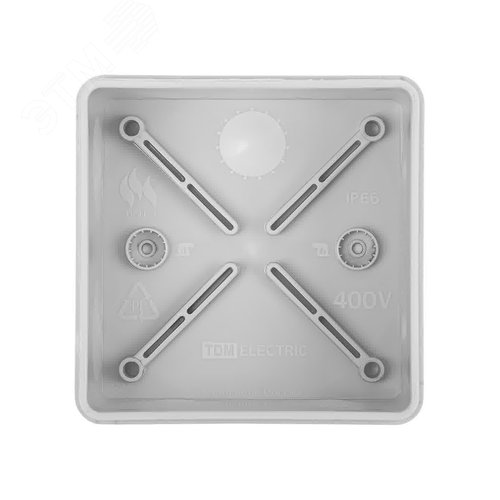 Распаячная коробка двухкомпонентная ОП 100х100х50 мм IP66 8 вх. серая инд. штрихкод TDM