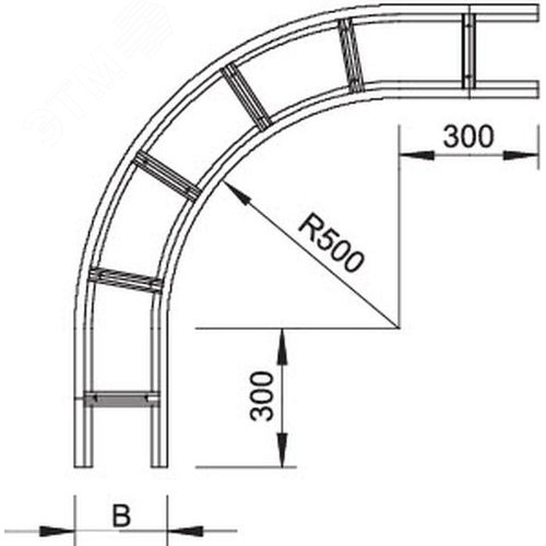 Угловая секция 90° 160x200 мм (WLB 90 162 FS)