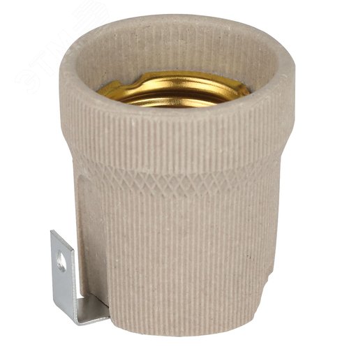 Патрон Е27 керамический белый с держателем