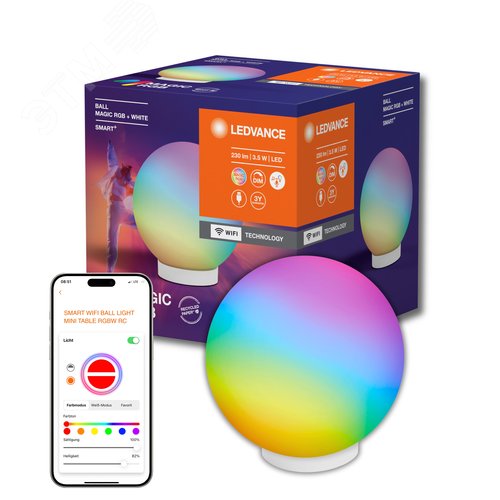 Умный светильник шар RGB LEDVANCE SMART+ настольный 3,5Вт