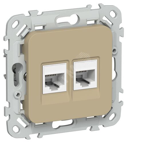 FLITE Розетка 2-местная компьютерная RJ45 категория 5Е UTP РК5е-2-0-ФлХ хаки