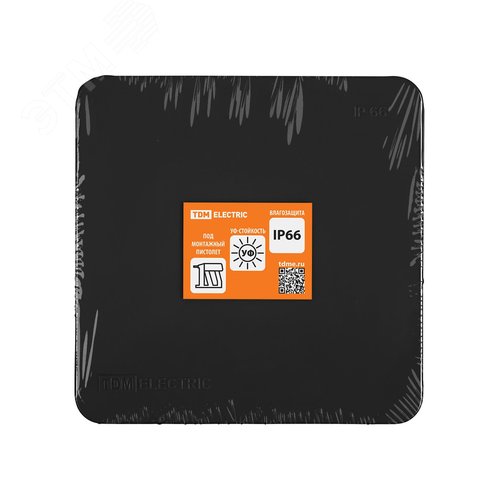 Распаячная коробка двухкомпонентная ОП 100х100х50 мм IP66 8 вх. черная инд. штрихкод TDM