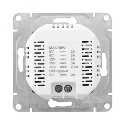 Механизм розетки USB-A+С, алюминий Эпика EKF