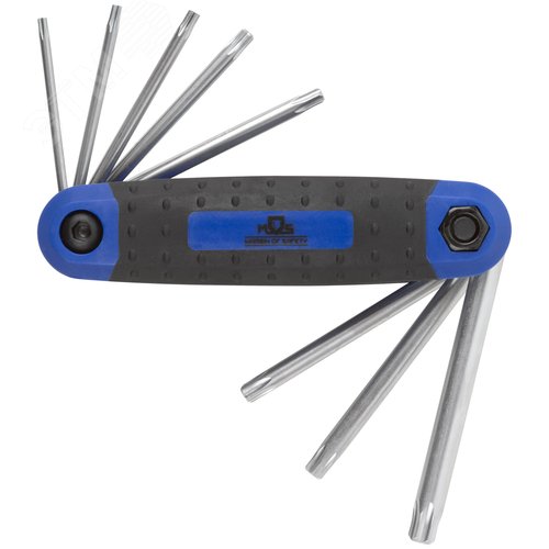 Ключи TORX складные, набор 8шт. Т10-Т40, в пластиковом корпусе, с чёрным фосфатным покрытием, CrV