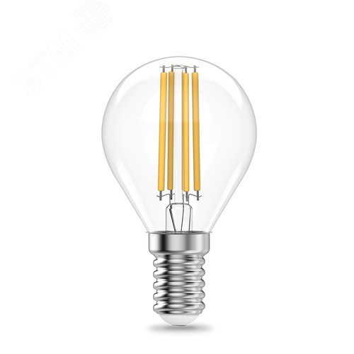 Лампа светодиодная филаментная LED 10 Вт 650 лм 2700К шар P45 теплый E14 AC 220В прозрачная колба Elementary