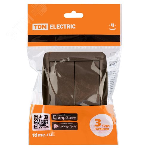 Выключатель 2-кл. открытой установки IP44 10А шоколад Селигер TDM SQ1818-0202 TDM ELECTRIC