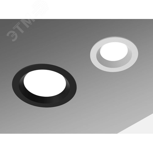 Светильник светодиодный DL-01 Slim 200 мм 35 Вт 4000 К CRI90 221х40 мм IP65/40 RAL9005 черный муар муар с рассеивателем опал аварийный автономный постоянного действия