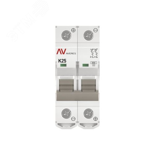 Выключатель автоматический AV-6 DC 2P 25A (K) 6kA AVERES