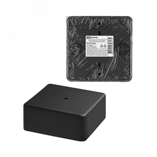 Коробка распаячная КР 100х100х44 ОП черная. IP40. TDM