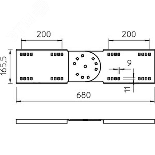 Соединитель, шарнирный, L=680, сталь, FS (WRGV 160 FS)