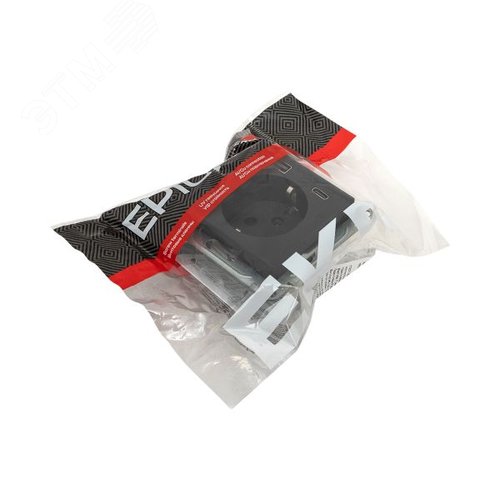 Механизм розетки с USB-A+С - 2шт, 16А, с заземлением, со шторками, чёрный Эпика EKF