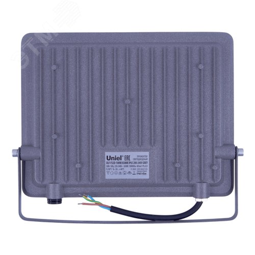 Прожектор ULF-F52D-100W/6500K IP65 200-240V GREY светодиодный. Дневной свет (6500K). Угол 90 градусов. Корпус серый