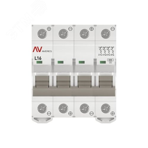 Выключатель автоматический AV-6 DC 4P 16A (L) 6kA AVERES